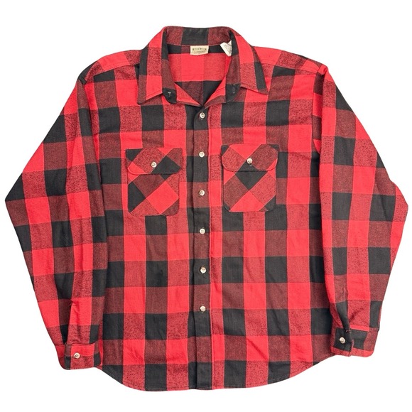 Fivebrother Other - Five Brother Buffalo Plaid Flannel Shirt Red Black Heavy Cotton USA XL Workwear